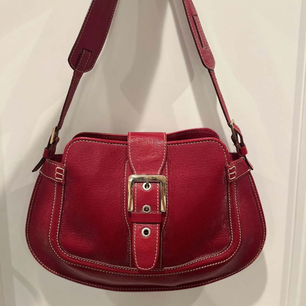 Tod's Red Leather Shoulder Bag
